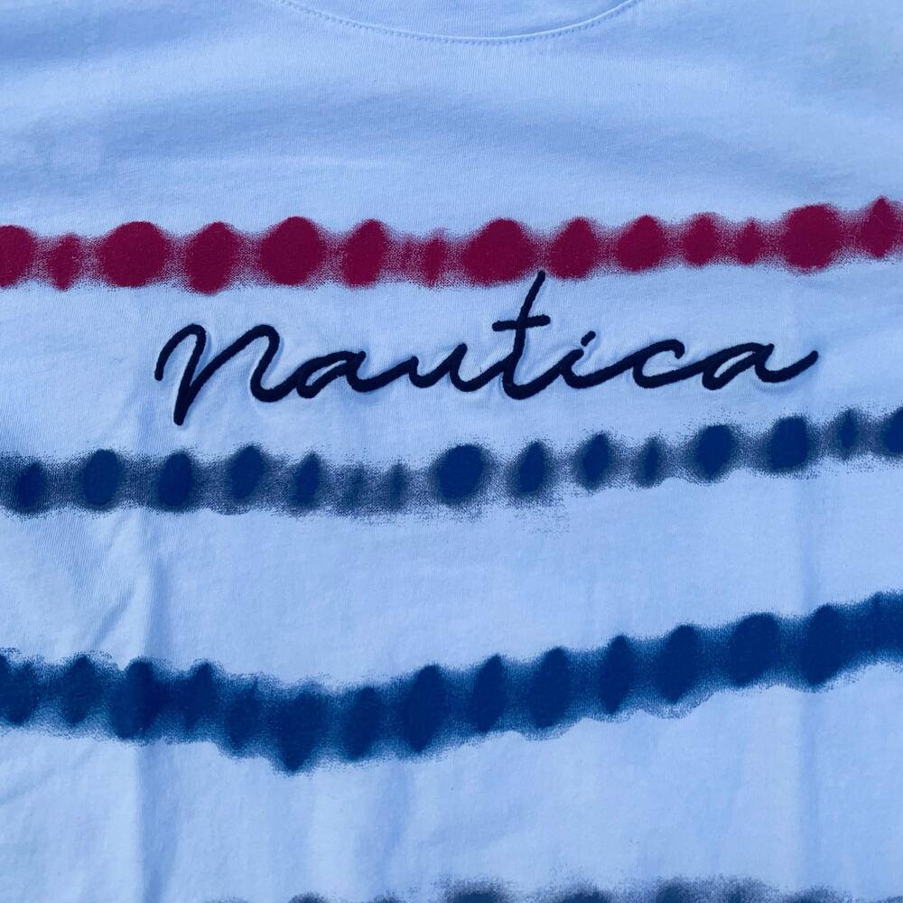 Nautica Patriotic Logo Tie Dye Short Sleeve Cotton Tee ๐บ๐ธ NWOT - Picture 3 of 15